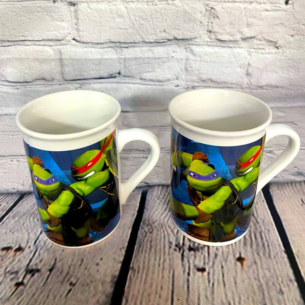 2014 2 Teenage Mutant Ninja Turtles Tmnt Mug Set Ceramic Coffee cocoa 10 oz